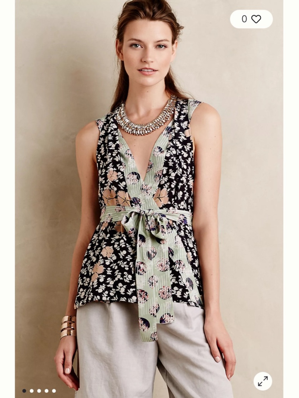 HD in Paris starflower silk wrap top size 2